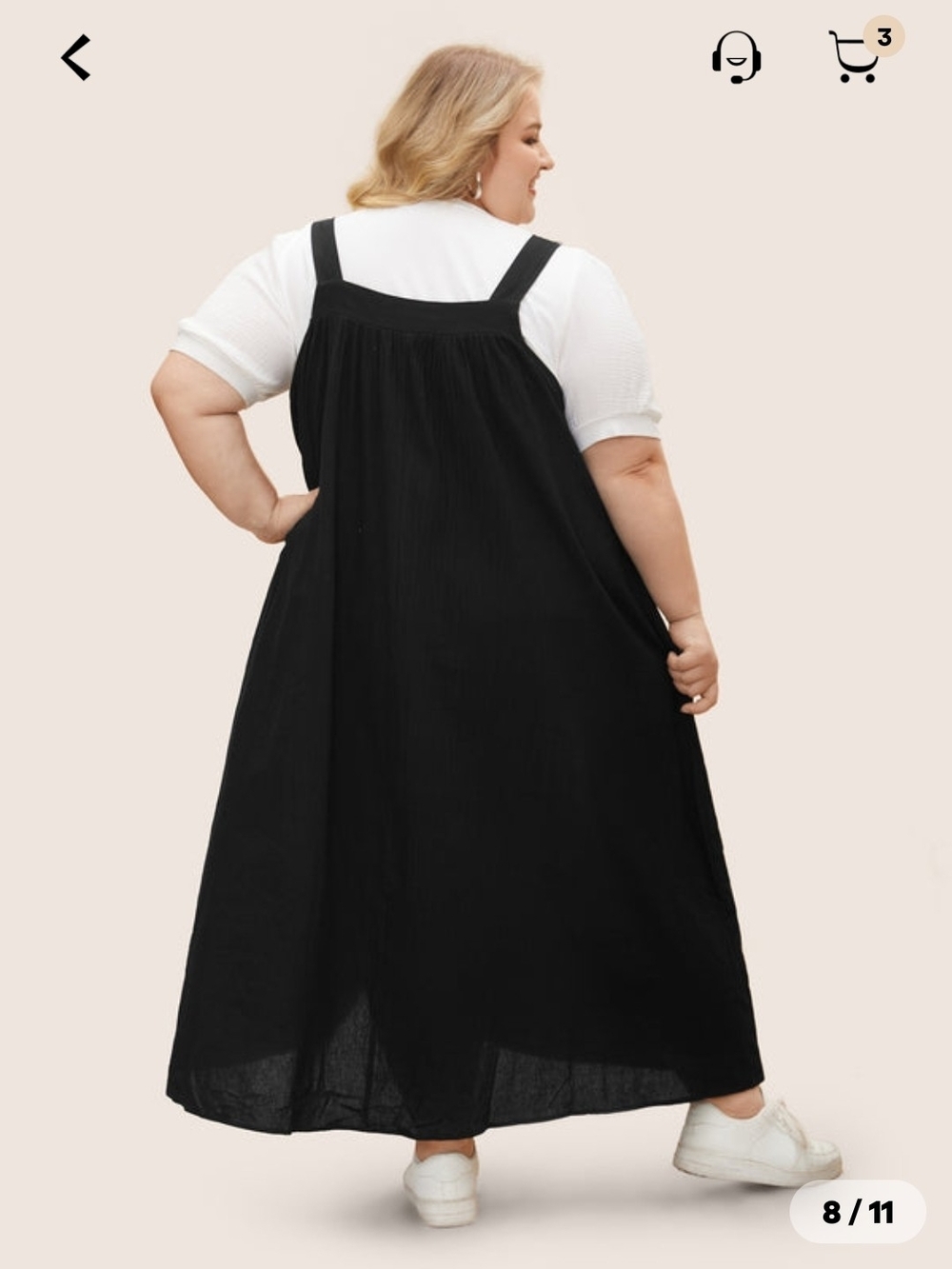 BloomChic Black Plus-Size Pinafore Maxi Dress - Picture 2 of 8